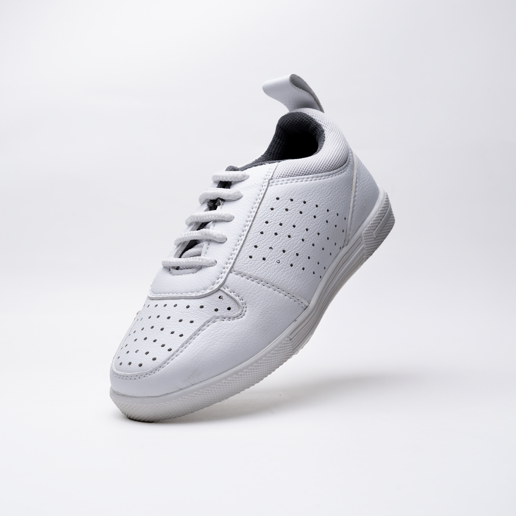White Lace-up Stride Shoes