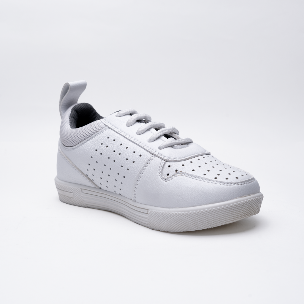 White Lace-up Stride Shoes