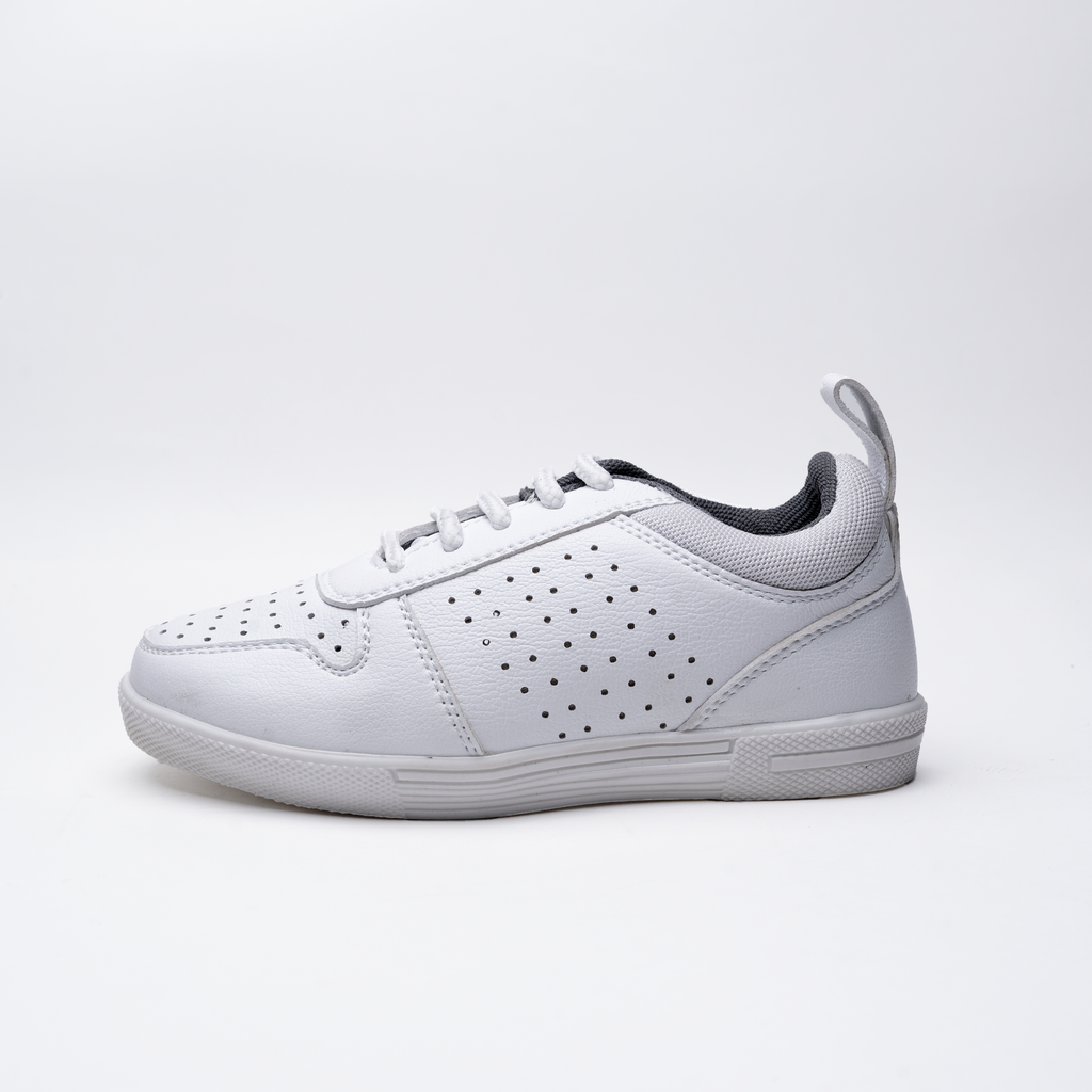 White Lace-up Stride Shoes